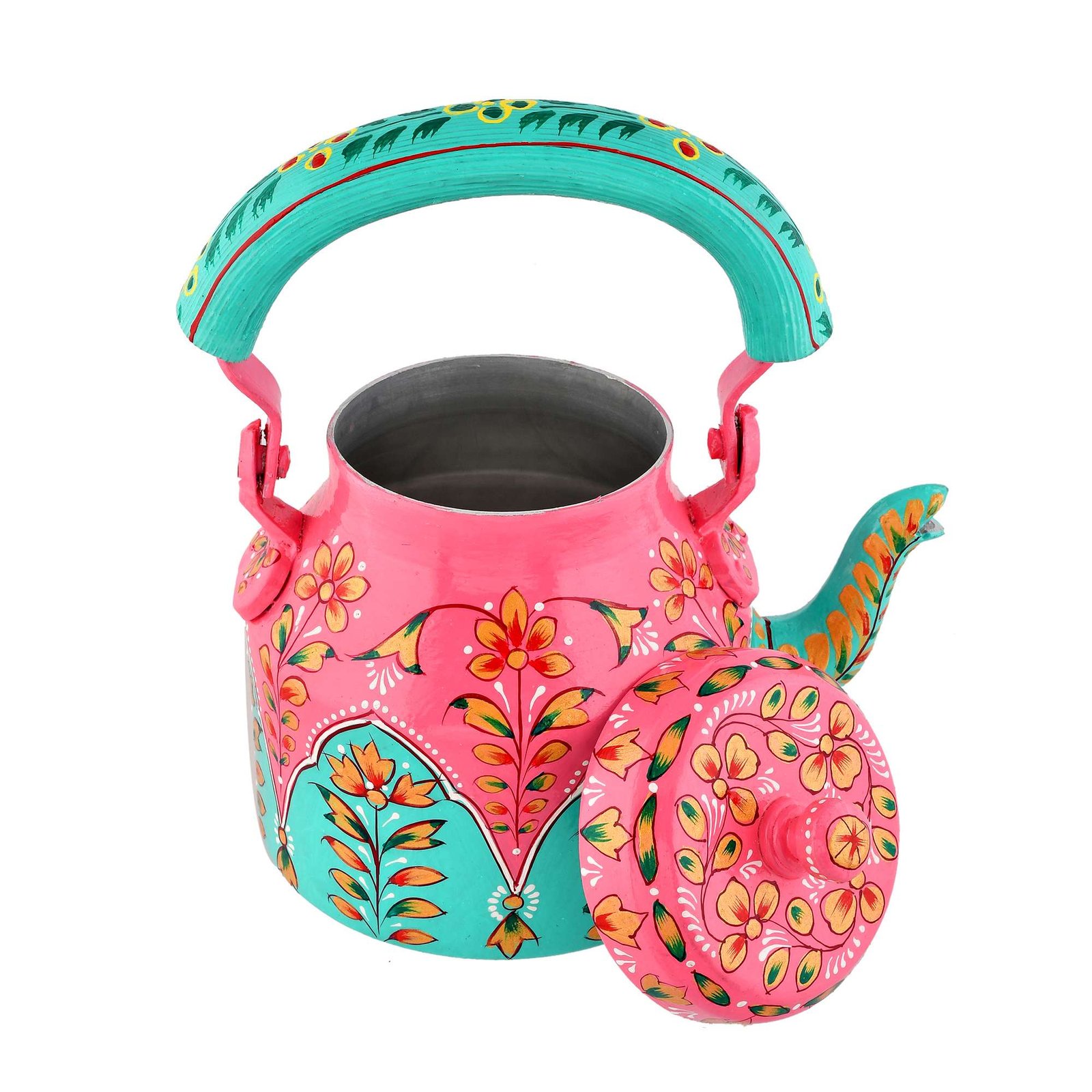 Hand-Painted Aluminium Tea Kettle - 750 ml for kitchen décor Home Décor , Tea Party , Serving - Image 3