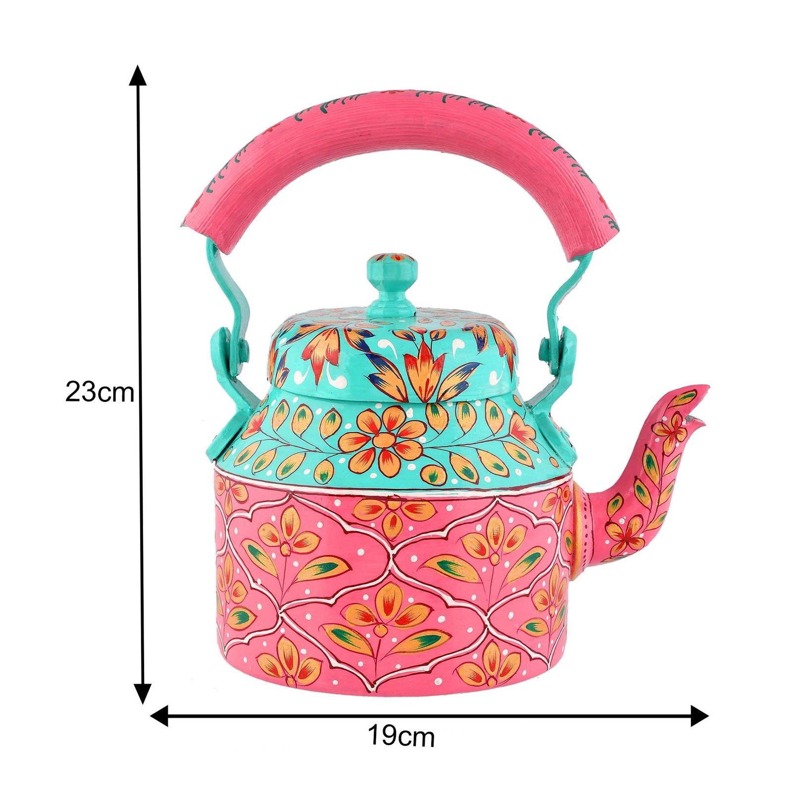 Hand-Painted Aluminium Tea Kettle - 750 ml for kitchen décor Home Décor , Tea Party , Serving - Image 4