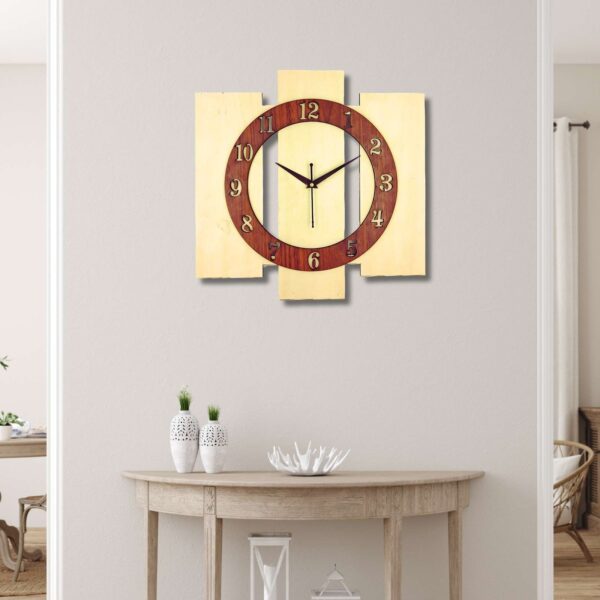 Wooden Silent Non-Ticking Wall Clock for Home Stylish Latest Designer Wall Clock for Home Living Room Bedroom Office Hall