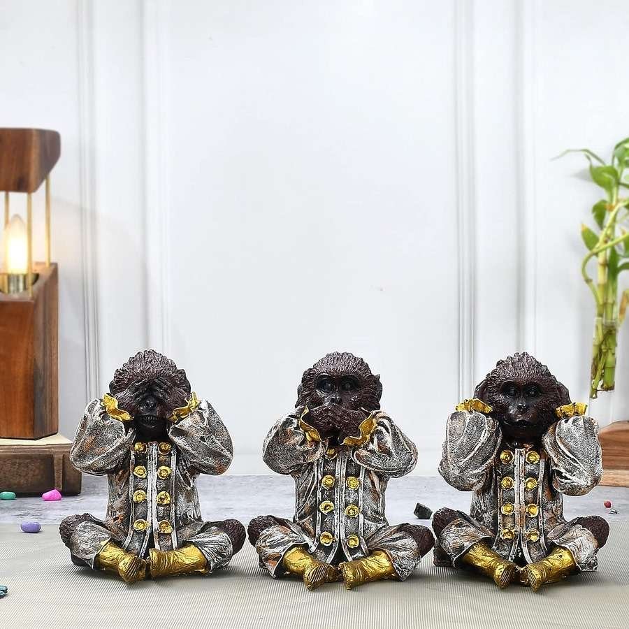 Set of 3 Monkey Showpiece