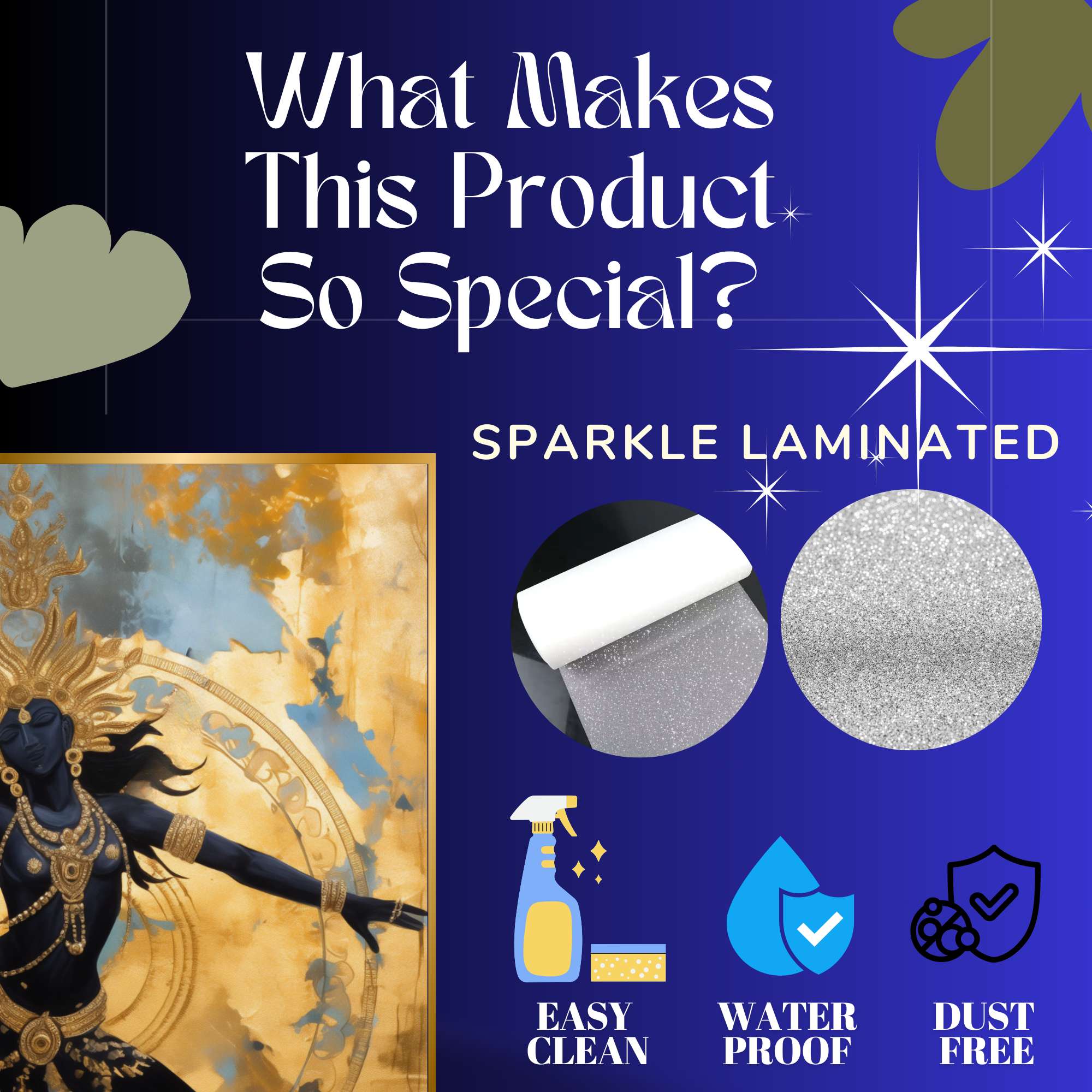 Set of Three Wall Paintings for Wall Dacoration Golden Framed Wall Paintings for Living Room & Bedroom Wall Art for Home Decoration & Office Wall Décor (24x18 inch CH-GD3-2) - Image 3